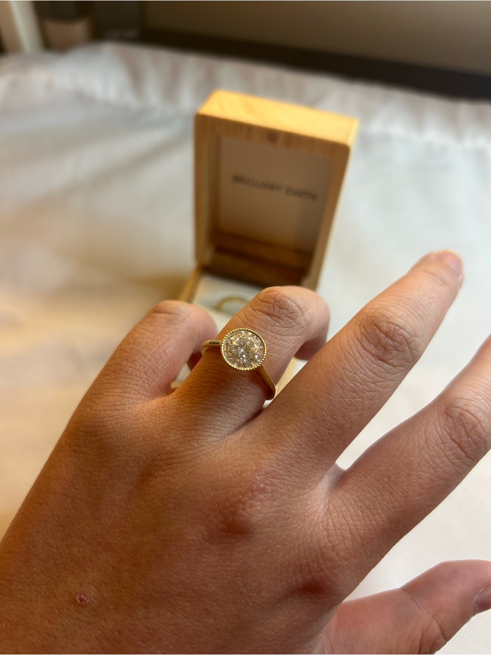 Brilliant Earth 18k Yellow Gold Diamond Engagement Ring - Picture 3 of 8